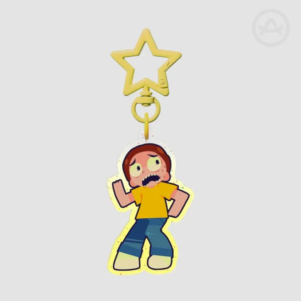 Morty Glitter Acrylic Keychains