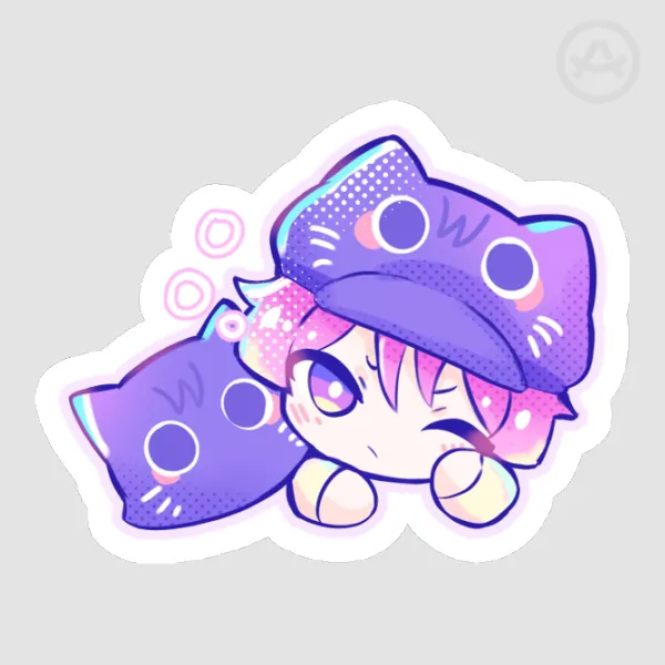Pink Scarameow Plushie Sticker