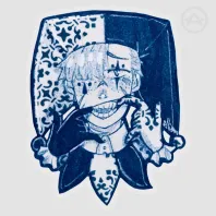 Smiling Blue Clown/Jester Boy Sticker
