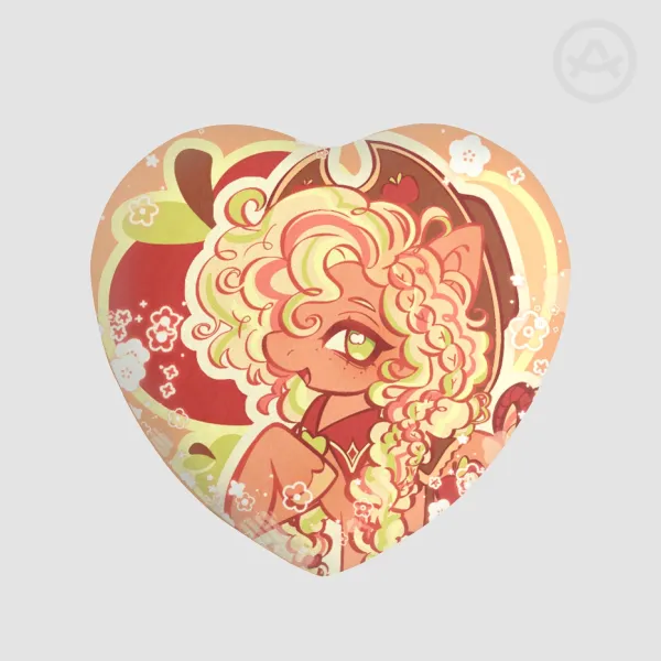 Apple Jack Heart Shape Plush Badge