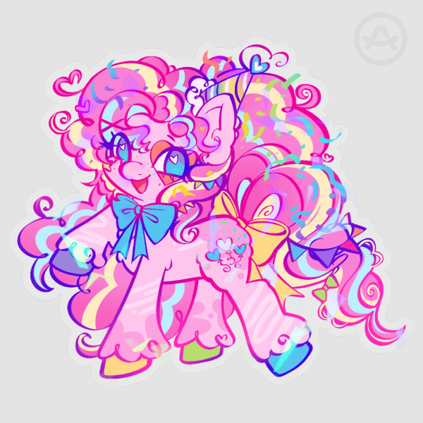 Pinkie Pie Clear PET Vinyl Die Cut Sticker