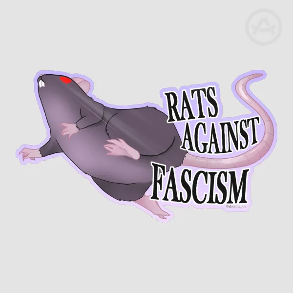 Rats against fascism sticker