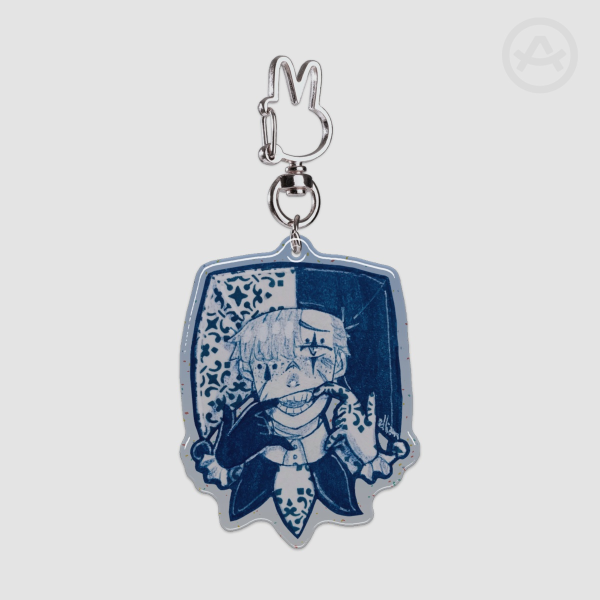 Smiling Blue Clown/Jester Boy Keychain