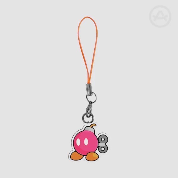 Pink bomb phone charm