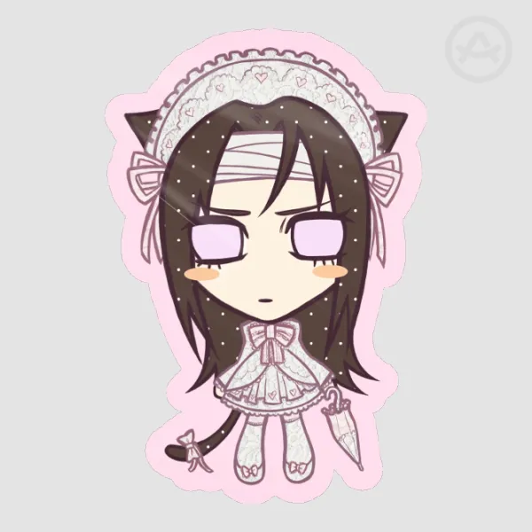 Neji Hyuga | Naruto Kawaii Kitties Colored Edge Die Cut Stickers