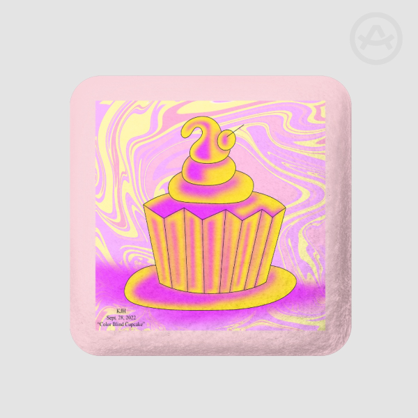 Color Blind Cupcake Square Plush Badges