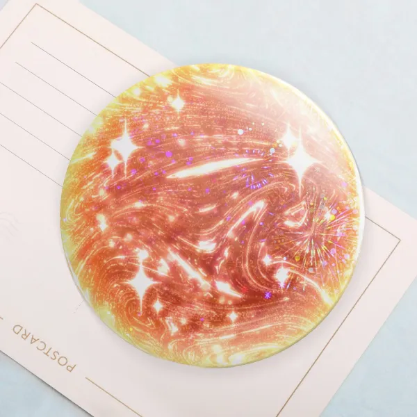 Sun Mini Holo-Firework Button Pin