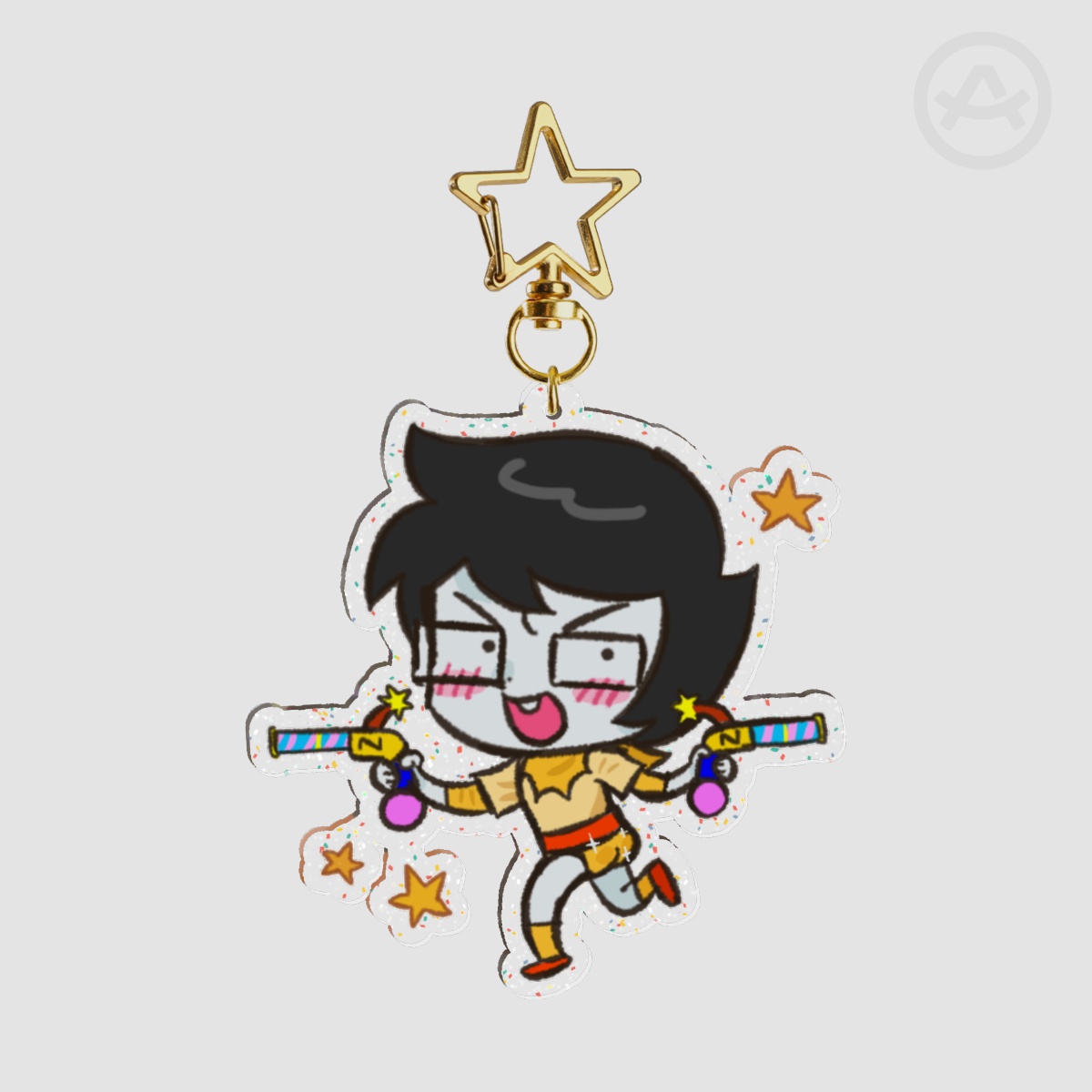 Jake English glitter keychain