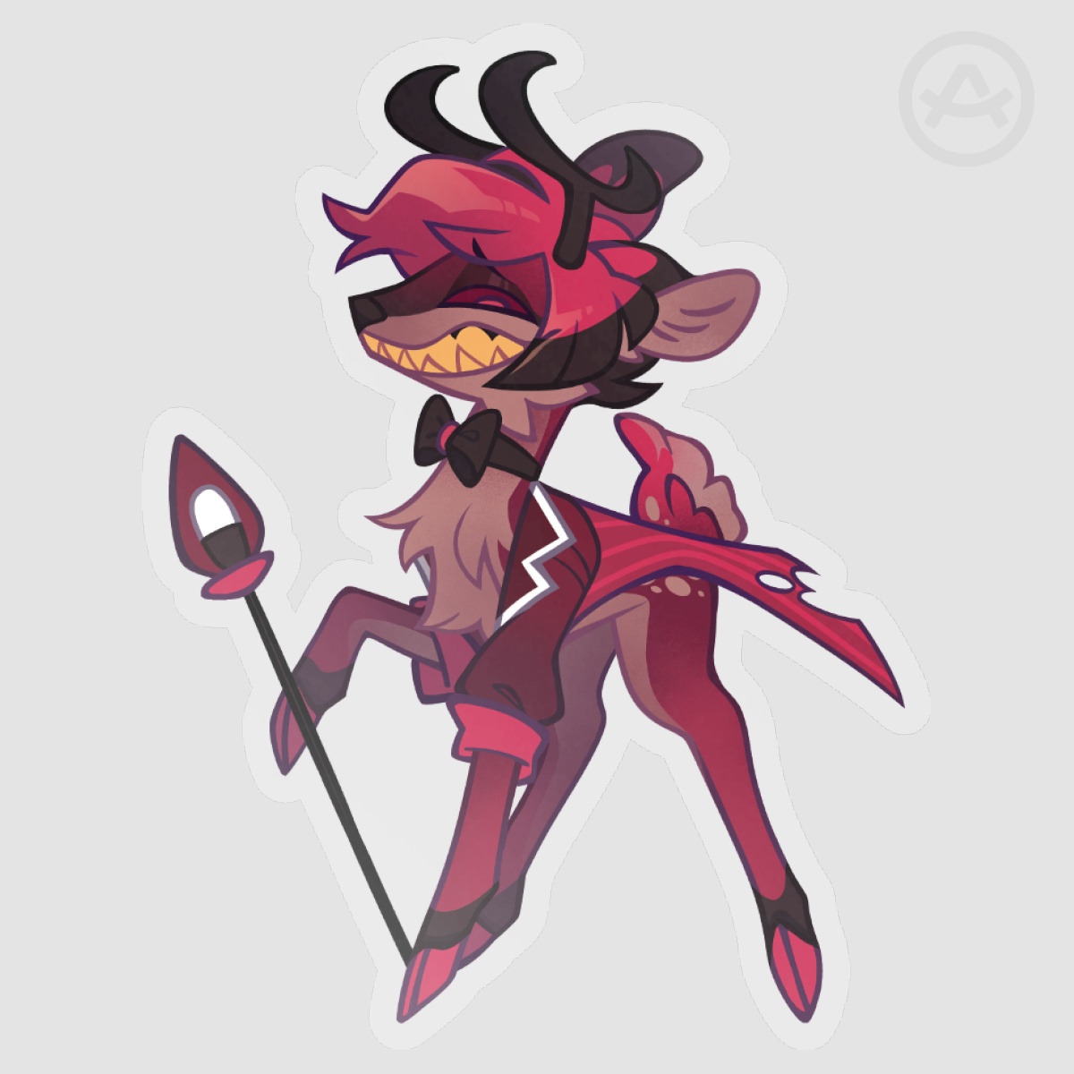 Alastor Stag | Clear PET Vinyl Die Cut Stickers
