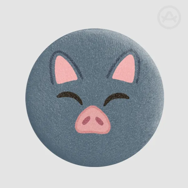 Piggy plush badge