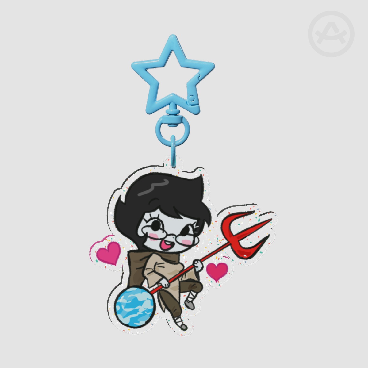 Jane Crocker glitter keychain