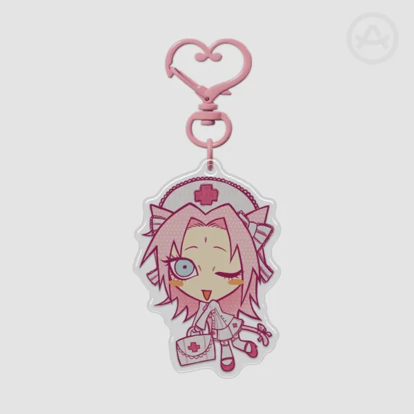 Sakura Haruno | Naruto Kawaii Kitties Epoxy Acrylic Keychains