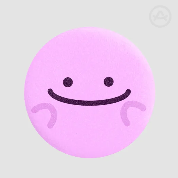 Smiley transform plush badge