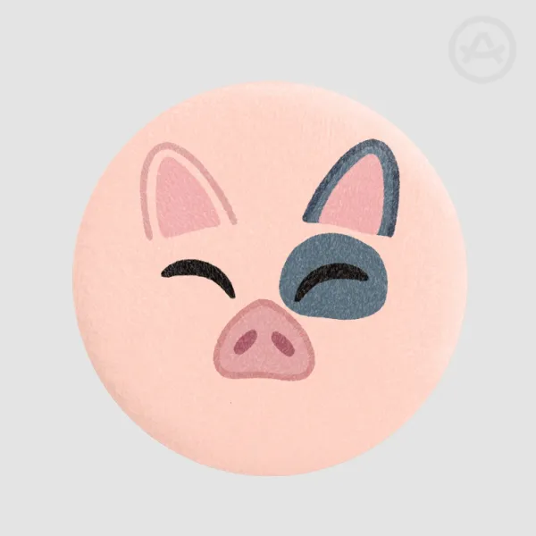 Piggy plush badge