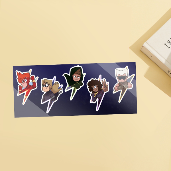Defense Five Headshots - Coated Paper Sticker Sheet