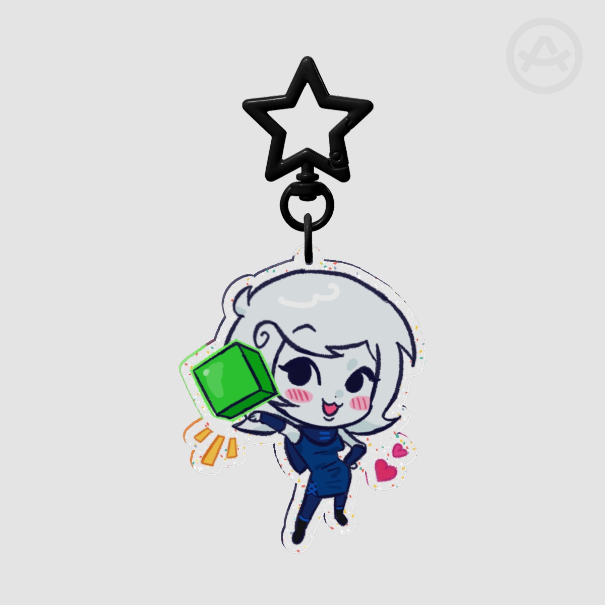Roxy Lalonde glitter keychain