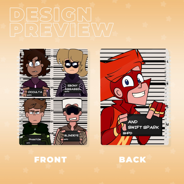Defense Five Mugshots - PVC Double-side Spiral Notebook