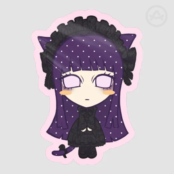 Hinata Hyuga | Naruto Kawaii Kitties Colored Edge Die Cut Stickers