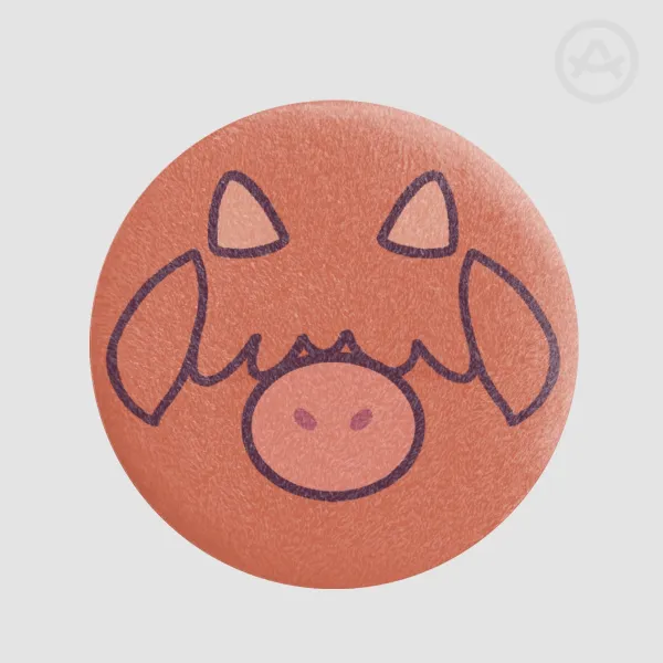 Highland cow plush badge
