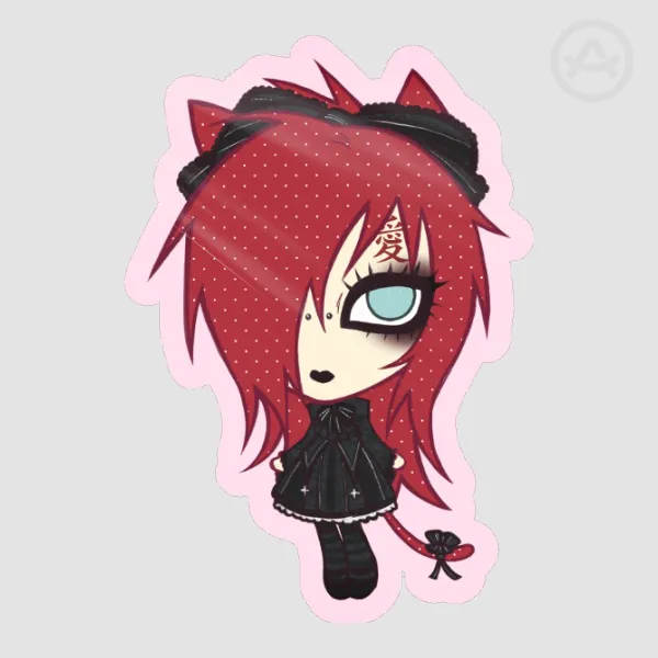 Gaara | Naruto Kawaii Kitties Colored Edge Die Cut Stickers
