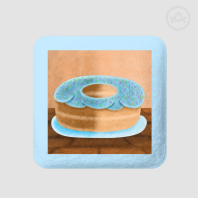 Realistic Donut Image Square Plush Badges
