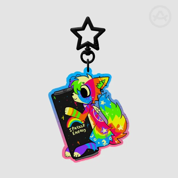 Sparkledog Energy Colored Edge Acrylic Keychains