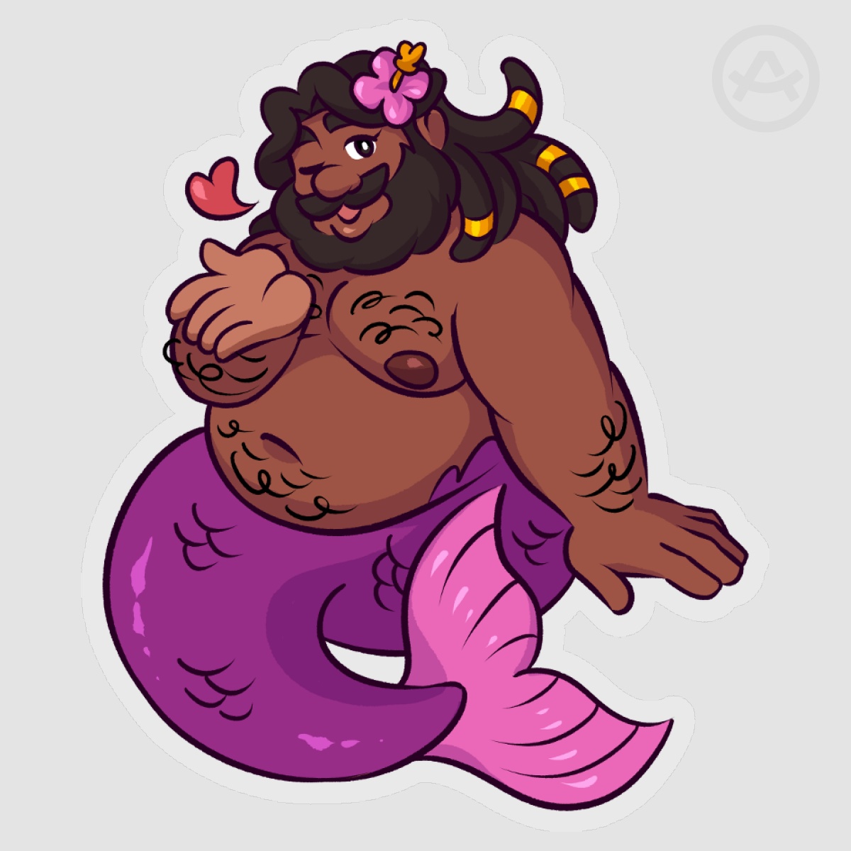 Vinyl Sticker - Purple Merman