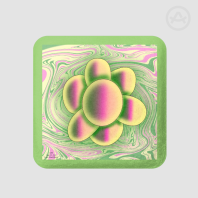 Color Blind Flower Square Plush Badges