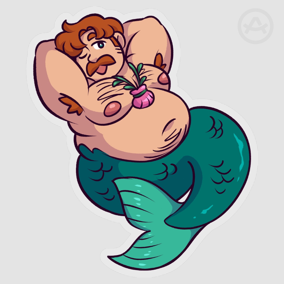 Vinyl Sticker - Green Merman
