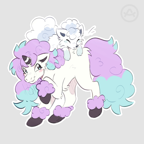 Galarian Ponyta & Alolan Vulpix Die Cut Sticker