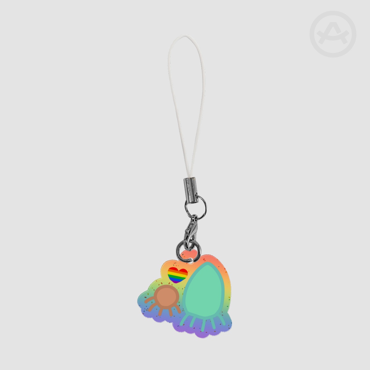 Rocky Adrian doodle glitter phone charm