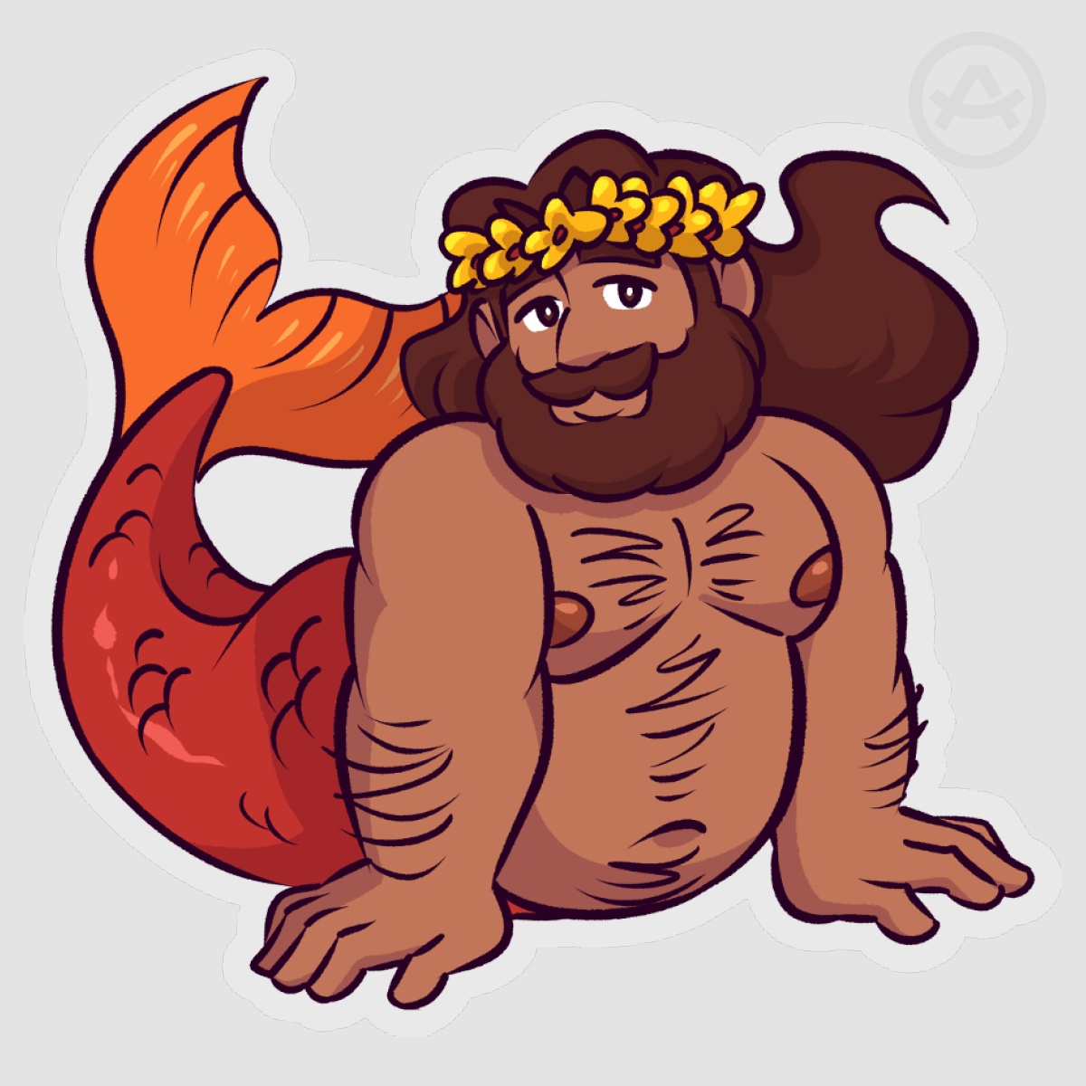 Vinyl Sticker - Red Merman