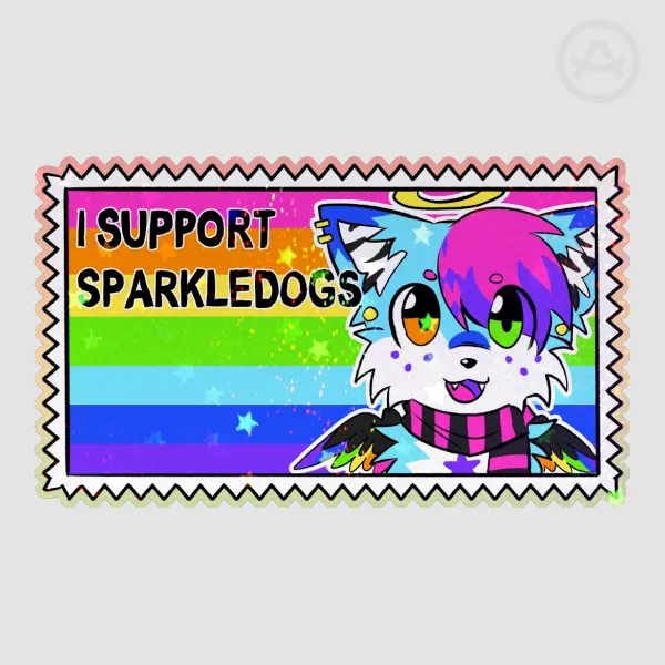 I Support Sparkledogs Sparkly Stickers