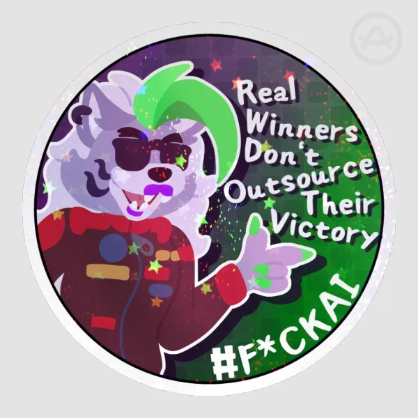 Roxanne Wolf Says "F*ck AI" Holographic Sticker