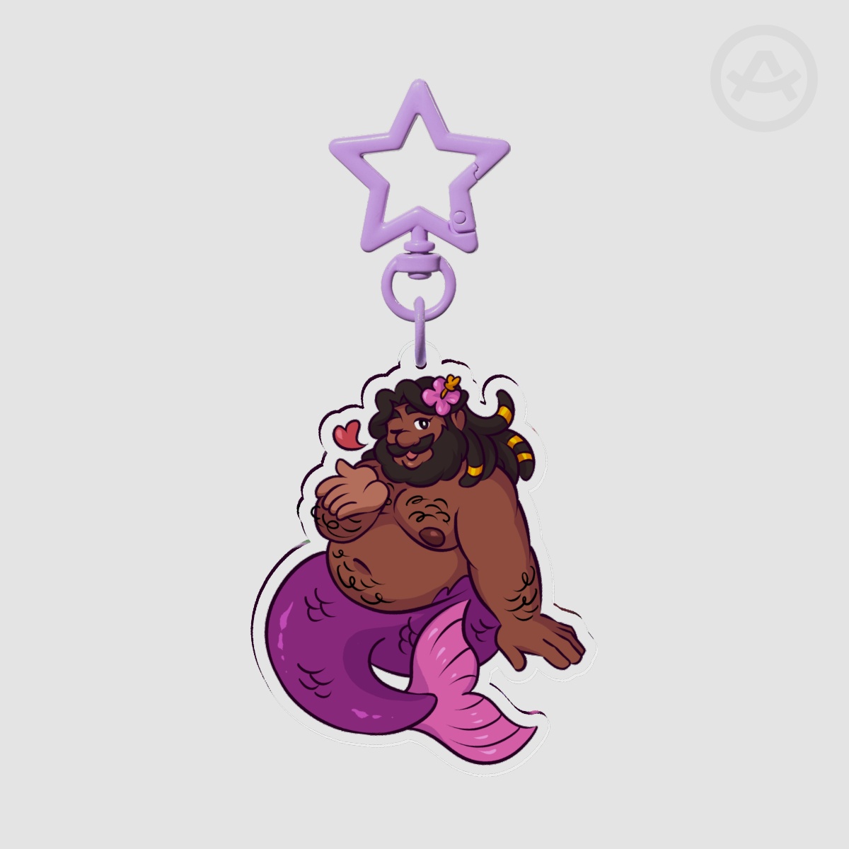 Acrylic Keychain - Purple Merman