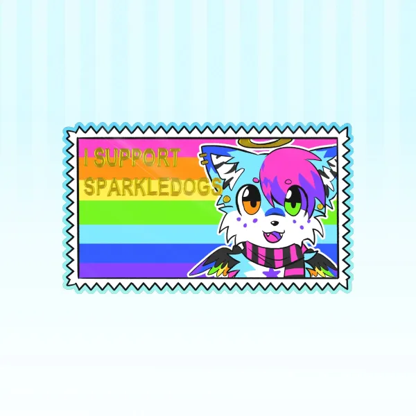 I Support Sparkledogs Hot Foil Stamping Stickers