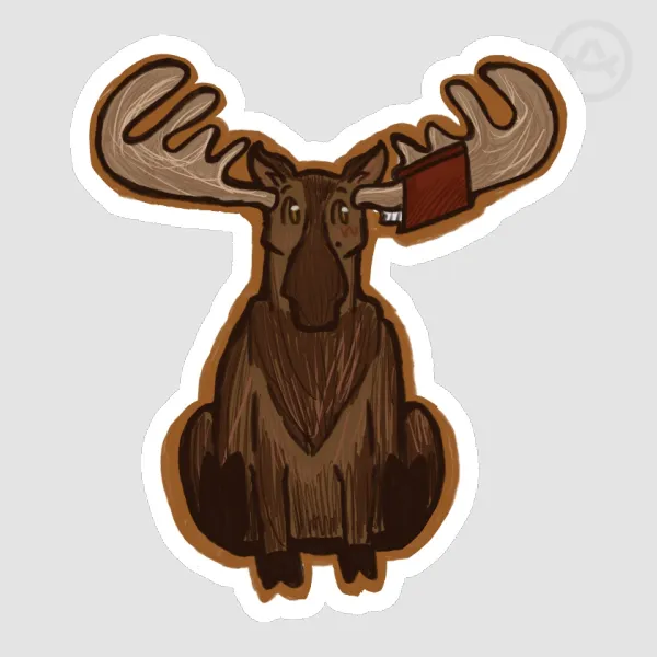 Ham Moose Matte Sticker