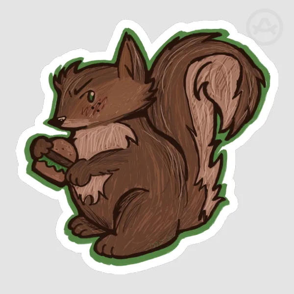 Bean Squirrel Matte Sticker