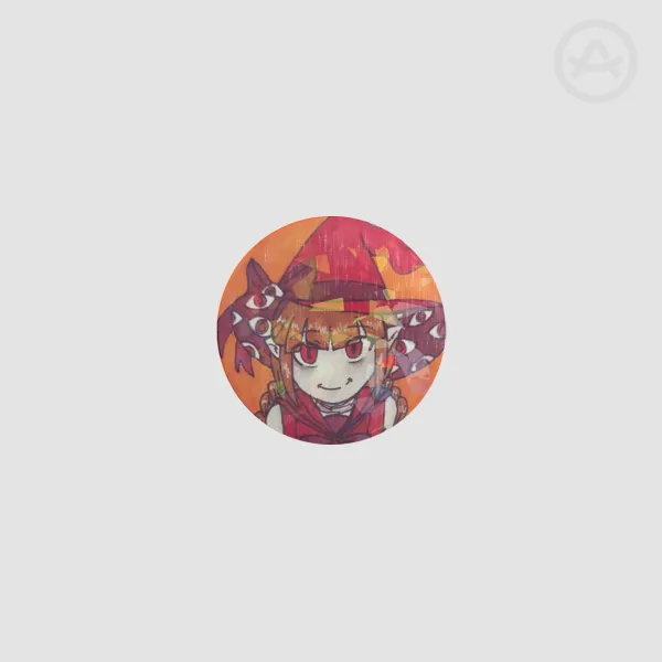 Red Sea Witch (Marker Drawn Button)