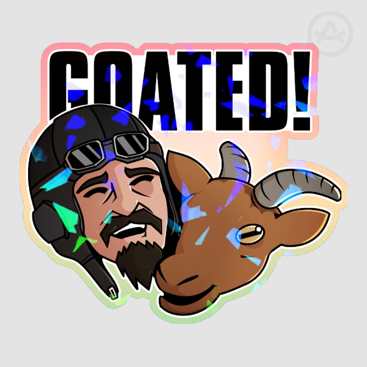 “GOATED” Bonus Colored Edge Die Cut Stickers