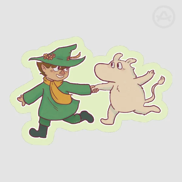 Moomin and Snufkin Die-Cut Sticker