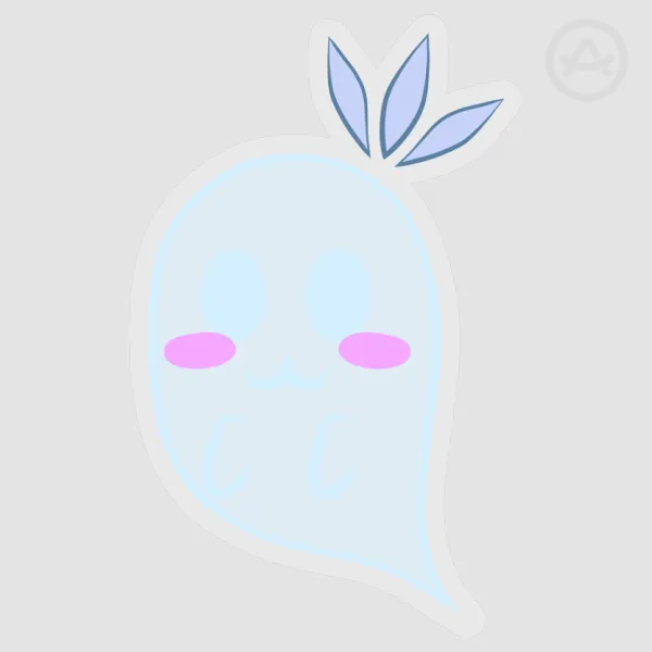 Neo Chibi Ghost V2- Clear Glossy PET Vinyl Die Cut Stickers