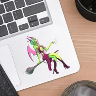Lime Witch Halloween 2025- Clear Glossy PET Vinyl Die Cut Stickers