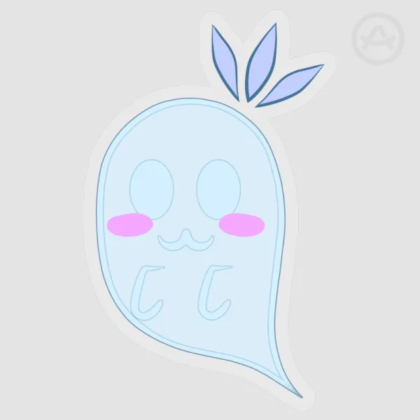 Neo Chibi Ghost V1- Clear Glossy PET Vinyl Die Cut Stickers