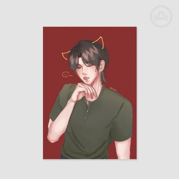 (BTS)Min SUGA Cat Illustration - A4 Print