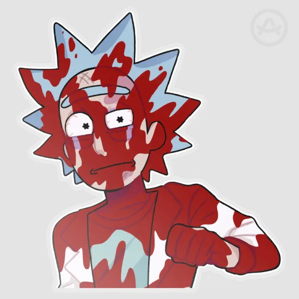 Bloodied Rick C-137 Clear Sticker