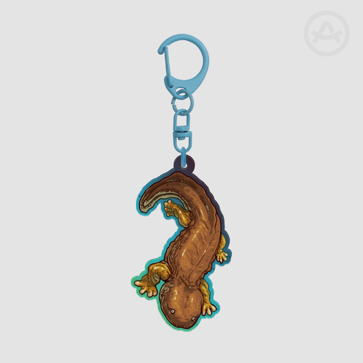 Hellbender Acrylic Keychain W/Colored Edge & Glitter