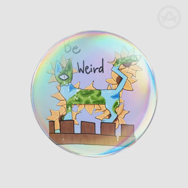 Weirdcore Cat - Round Badges (Button Pins)