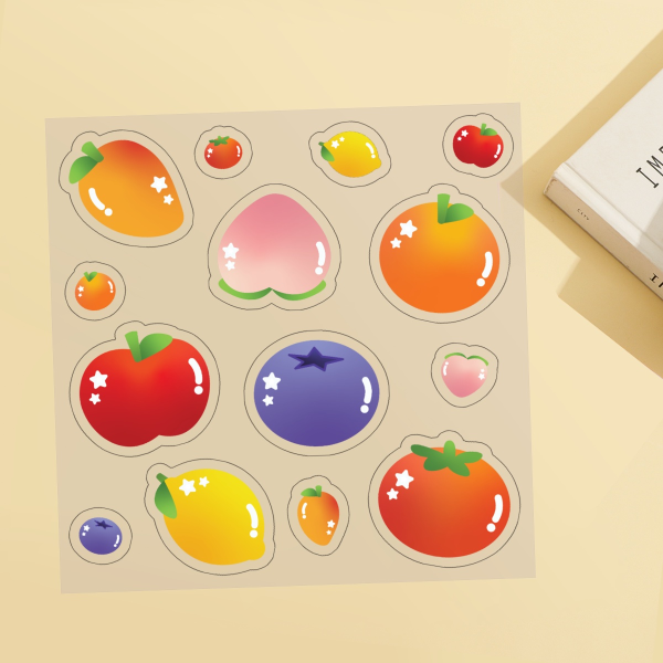 Shiny Fruits Clear Transparent PET Vinyl Sticker Sheet