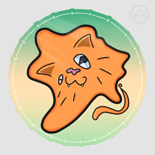 Jelly Cat - Colored Edge Die Cut Sticker